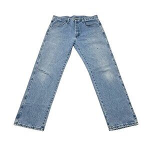 Vintage Rustler Jeans Mens 34x30 Blue Denim Y2K Straight Leg Faded Workwear